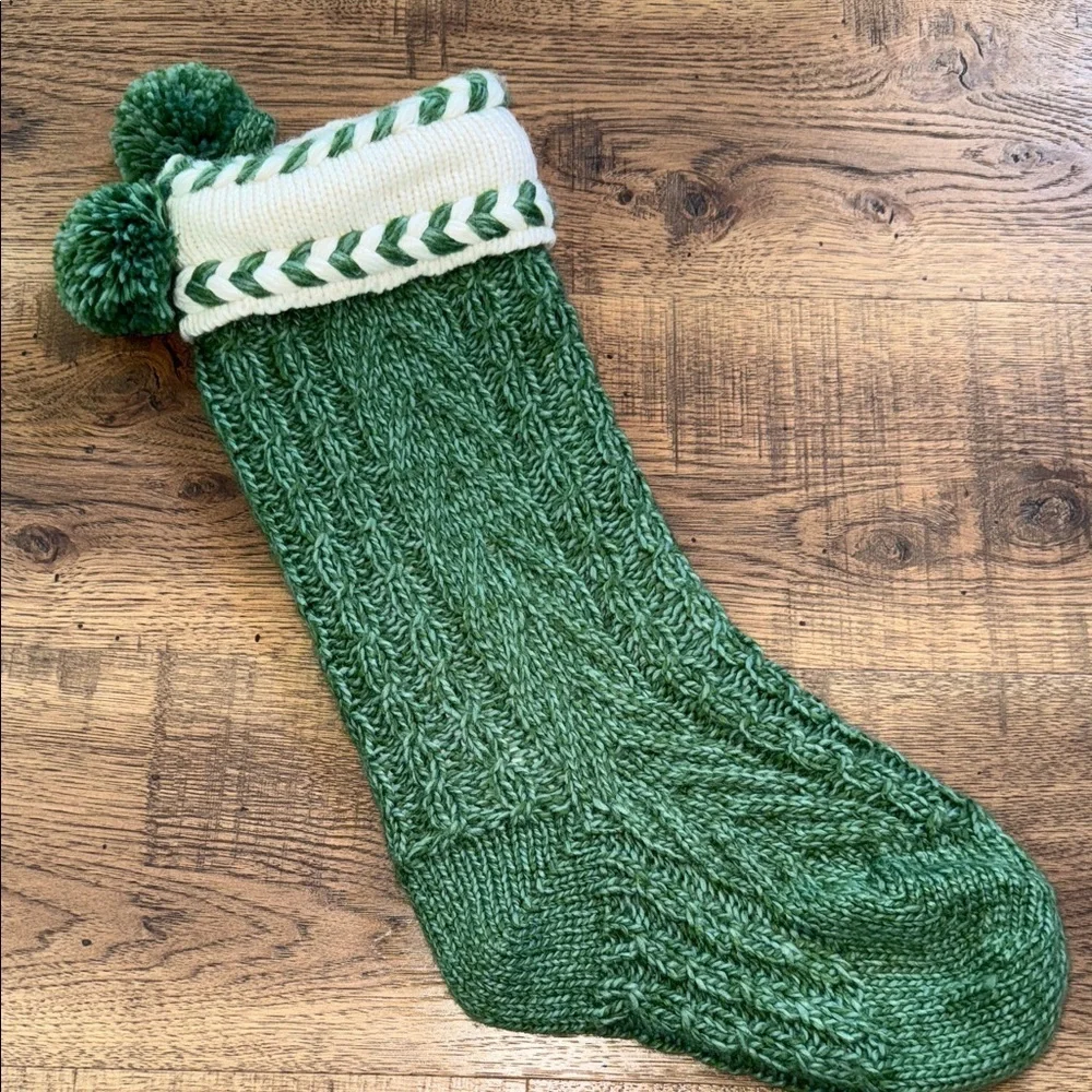 Green and Cream CHRISTMAS decoration boot